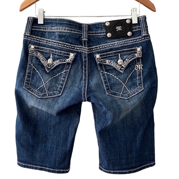 Miss Me Pants - Miss Me Bermuda Jean Shorts Embroidered Bling Style JW5180M Size 28